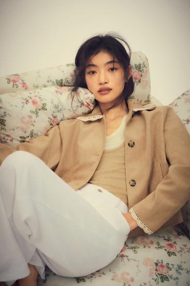 FAUX SUEDE JACKET - Beige by Zara
