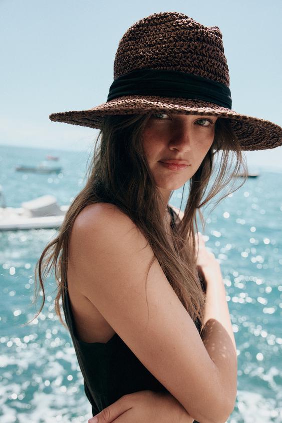 HAT WITH CONTRAST BAND - Brown by Zara - Image 0