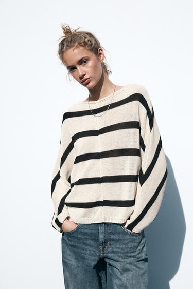 STRIPED KNIT SWEATER - striped by Zara