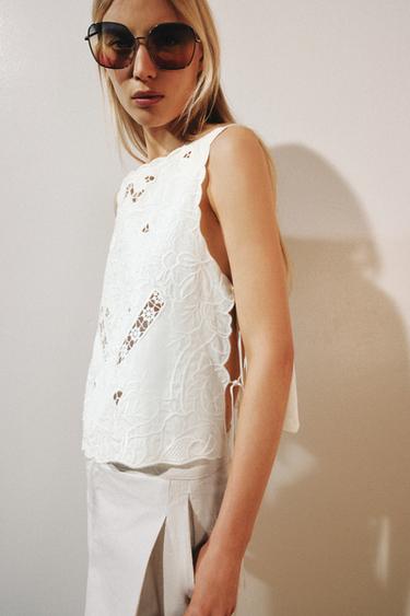 ZW COLLECTION EMBROIDERED SHIRT - White by Zara