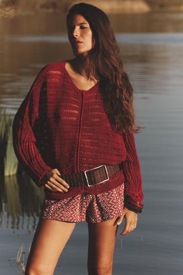 POINTELLE KNIT SWEATER - Russet by Zara - Image 0