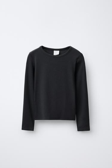 PLAIN T-SHIRT WITH MODAL - Anthracite grey by Zara