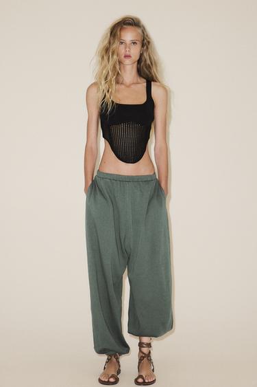 COMBINED KNIT CORSET TOP - Black by Zara