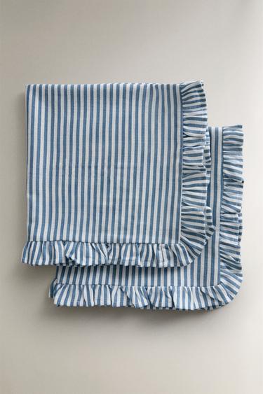 PACK OF RUFFLED COTTON NAPKINS (PACK OF 2) - Blue by Zara