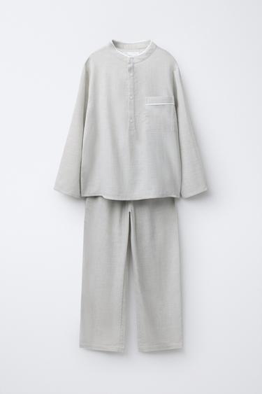 AGES 6-14 / HENLEY SHIRT PYJAMAS - Grey marl by Zara