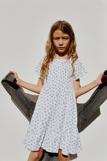 TEXTURED FLORAL DRESS - White by Zara