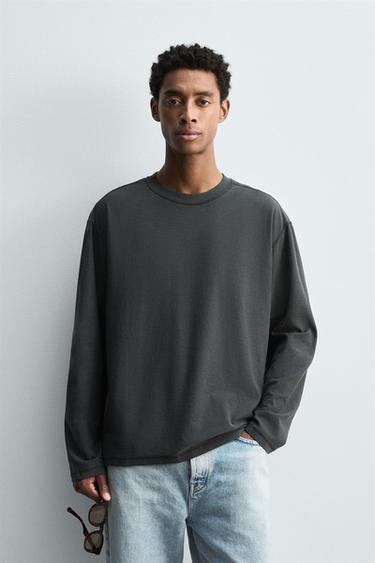 REVERSE EFFECT T-SHIRT - Anthracite grey by Zara