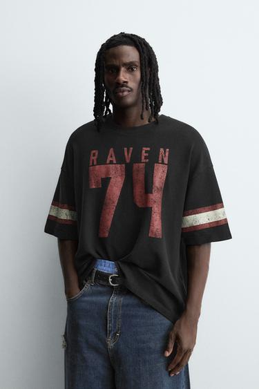 VARSITY OPEN KNIT T-SHIRT - Black by Zara