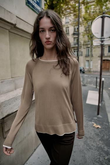 DOUBLE KNIT JUMPER - Mink by Zara