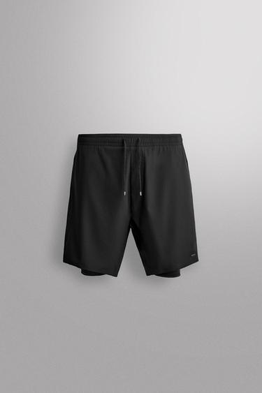 BASIC 2-IN-1 TRAINING SHORTS - Black by Zara