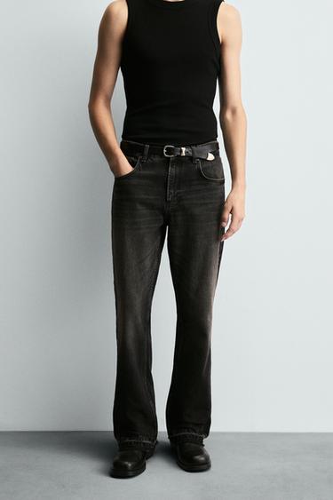 FLARE FIT JEANS - Charcoal by Zara