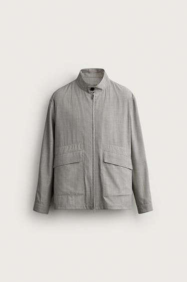 CHECK REGULAR FIT JACKET - Grey by Zara