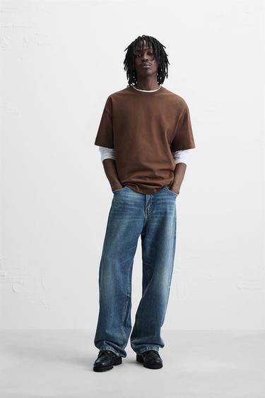BASIC HEAVY WEIGHT T-SHIRT - Brown by Zara