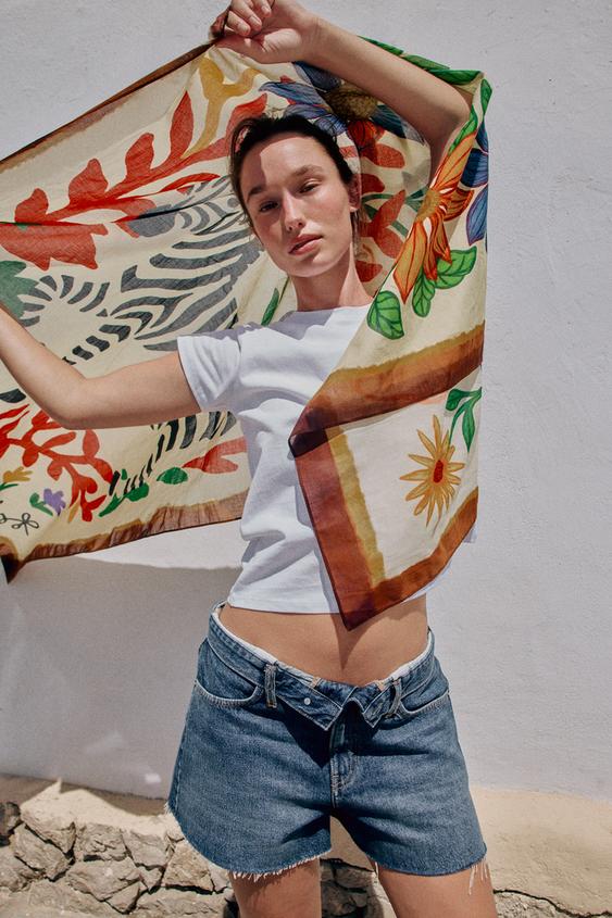 FLORAL PRINT SCARF - Multicoloured by Zara - Image 0