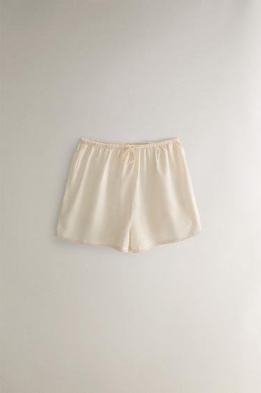 EMBROIDERED COTTON SHORTS - Pink by Zara