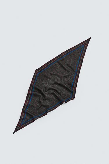 WOOL - SILK PAISLEY LIMITED EDITION SCARF - Burgundy by Zara