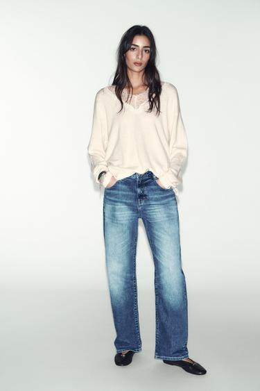 LACE KNIT JUMPER - Ecru by Zara