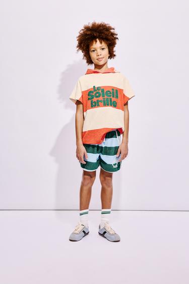 STRIPED TERRY BERMUDA SHORTS - Light blue by Zara