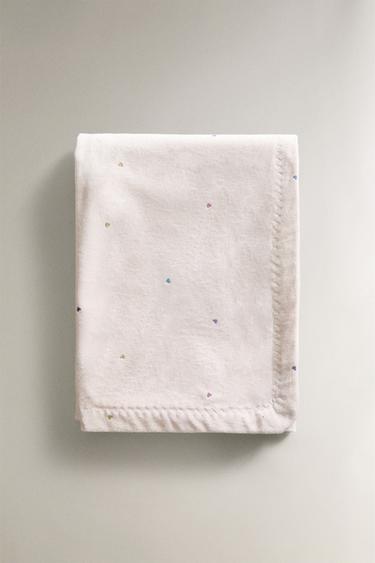 KIDS' HEART PRINT BLANKET - Pink by Zara