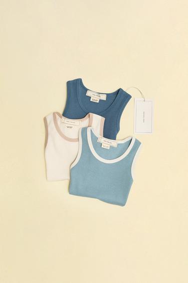 ZARA TIMELESS - THREE-PACK OF T-SHIRTS WITH CONTRAST TRIM - Multicoloured by Zara