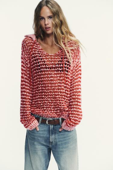 WOOL KNIT POLO COLLAR SWEATER - Red by Zara