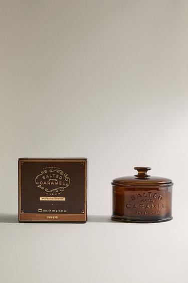 (180 G) SALTED CARAMEL SCENTED CANDLE - Cream by Zara