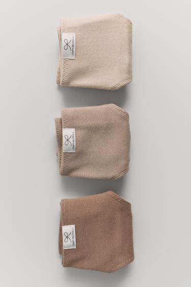 AGES 6-14/ THREE-PACK OF RIBBED BRIEFS WITH LABEL - Beige-pink by Zara