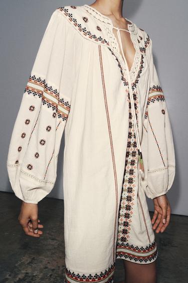 ZW COLLECTION EMBROIDERED DRESS - Multicoloured by Zara