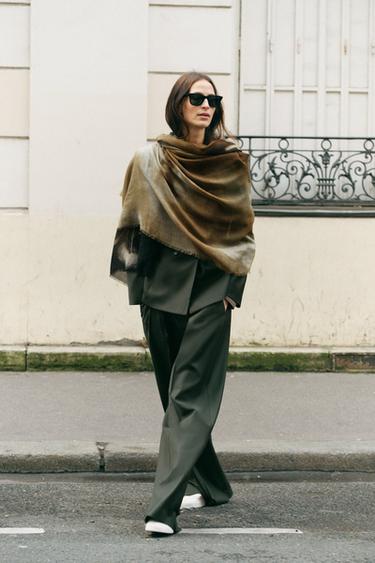 FLORAL PRINT SCARF - Khaki by Zara - Image 0