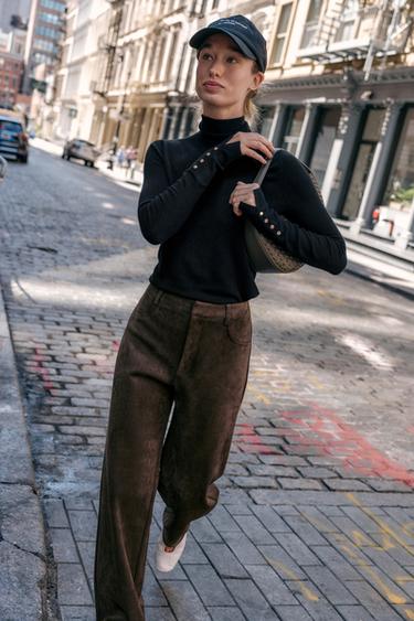 BASIC PLAIN KNIT JUMPER - Black by Zara