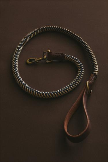 MULTICOLOURED CORD DOG LEAD - Blue by Zara