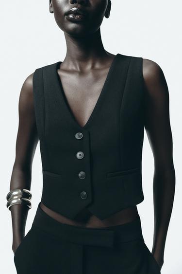 SHORT TAILORED WAISTCOAT - Black by Zara