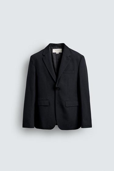 100% WOOL SUIT BLAZER - Navy blue by Zara