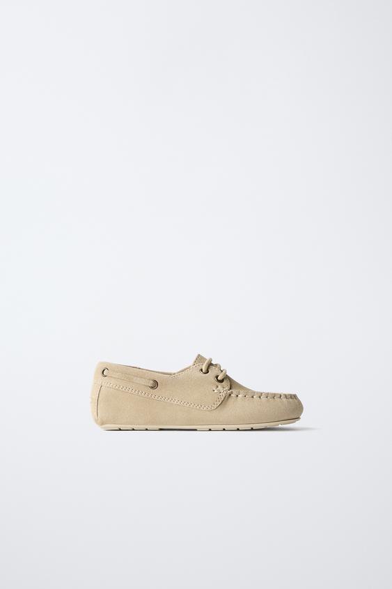 LEATHER DECK SHOES - Sand Brown by Zara - Image 0