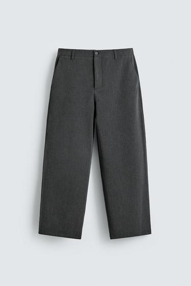 BALLOON FIT TEXTURED TROUSERS - Dark grey by Zara