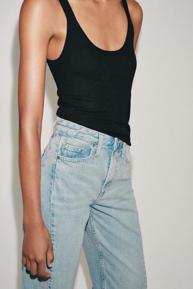 SLEEVELESS FINE-KNIT TOP - Black by Zara