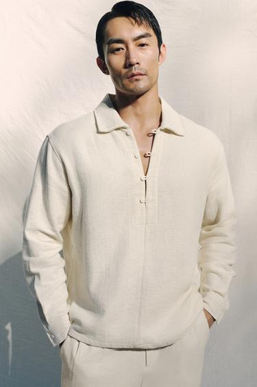 TEXTURED POLO SHIRT - Cream by Zara