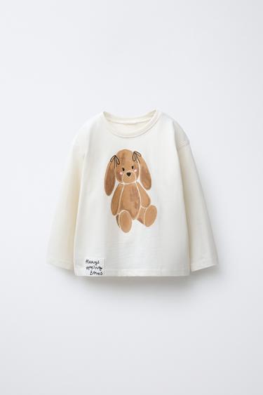 BUNNY WATERCOLOUR PRINT T-SHIRT - Beige by Zara
