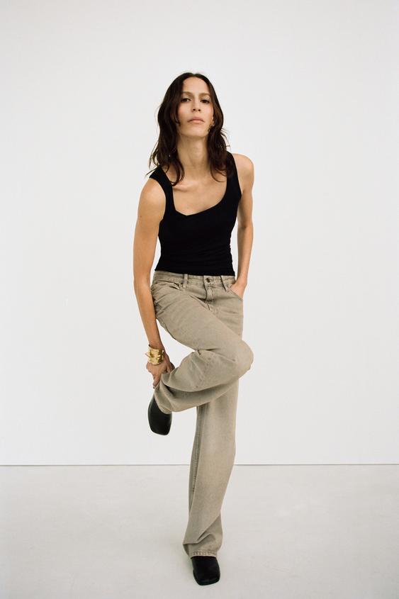 WIDE STRAP POLYAMIDE T-SHIRT - Black by Zara - Image 0