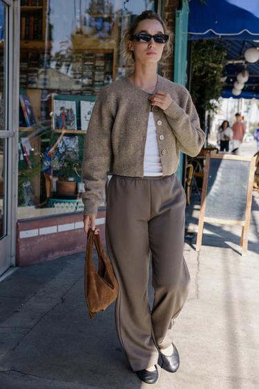 BUTTON CARDIGAN - Metal brown by Zara - Image 0