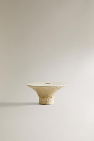 ROUND MARBLE TEALIGHT HOLDER - Beige by Zara - Image 0