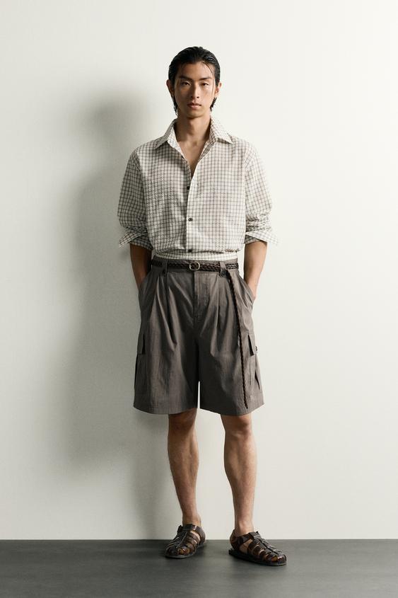 RELAXED FIT CHECK OVERSHIRT - Black / White by Zara - Image 0
