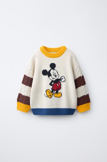 MICKEY MOUSE © DISNEY KNIT JUMPER - Ecru / Brown by Zara
