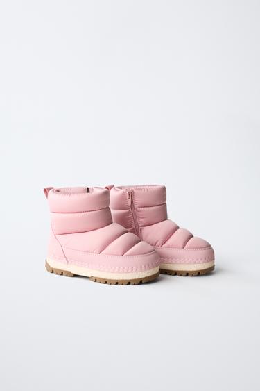 METALLIC WATER-REPELLENT ANKLE BOOTS - Pink by Zara