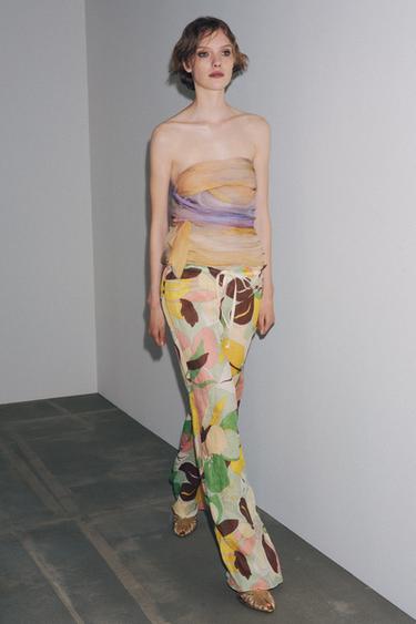 FLORAL PRINT RAMIE TROUSERS ZW COLLECTION - Green by Zara