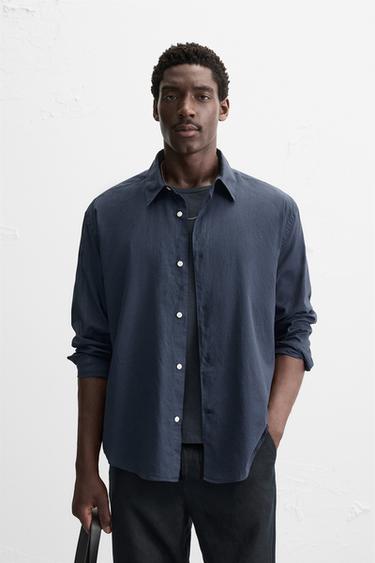 COTTON VOILE SHIRT - Indigo by Zara
