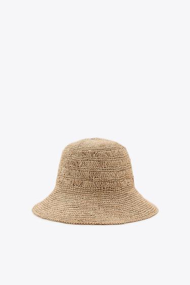 BRAIDED RAFFIA HAT - Light beige by Zara - Image 0