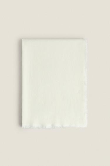 MULTIPURPOSE LINEN COTTON THROW - Oyster-white by Zara