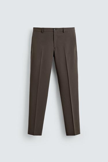 COMFORT SUIT TROUSERS - Brown / Taupe by Zara