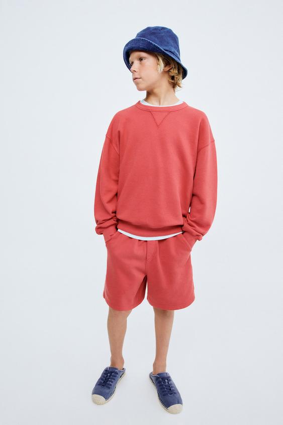 STORIESZ - PLUSH BERMUDA SHORTS - Bright red by Zara - Image 0